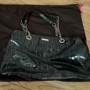 Kate spade tote. Grey shine in color with chain straps. Great work bag.